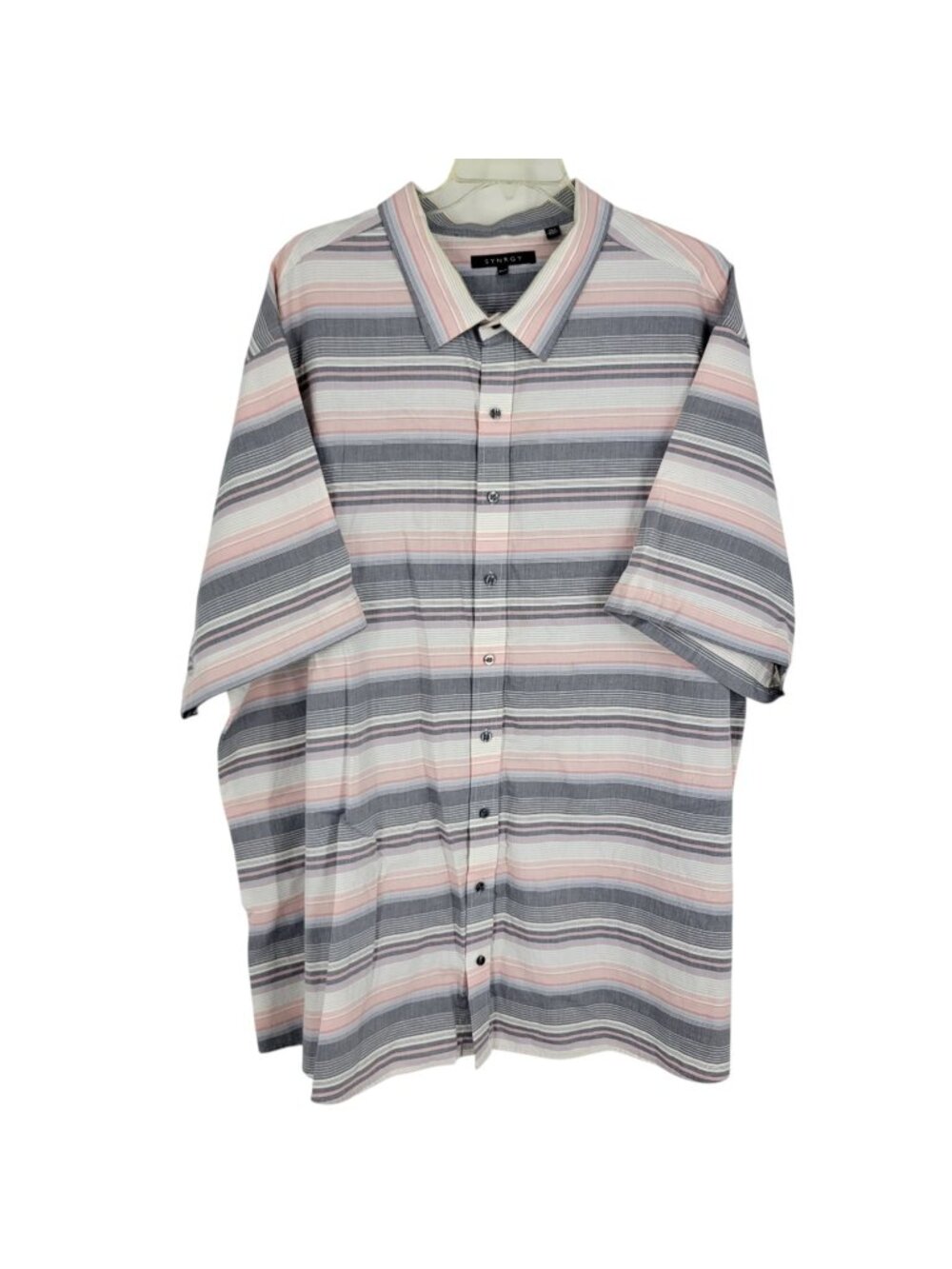 SYNRGY Men’s 4XLT Striped Button Up Shirt 90s Y2K Skater Surf Grandpa Retro